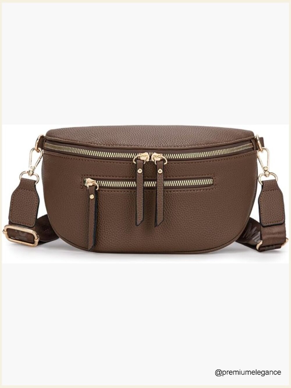Sling Crossbody Bag with Adjustable Strap Vegan Leather